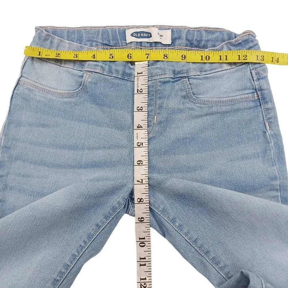 Old Navy Jeggings Girls Large 10-12 Blue Skinny Crop Stretch Raw Hem